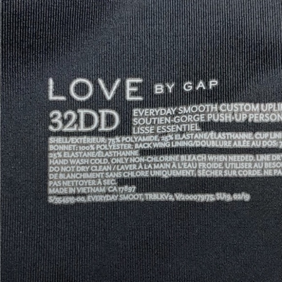 GAP LOVE BLK Plunge, 32DD. *P1070 - Picture 5 of 6